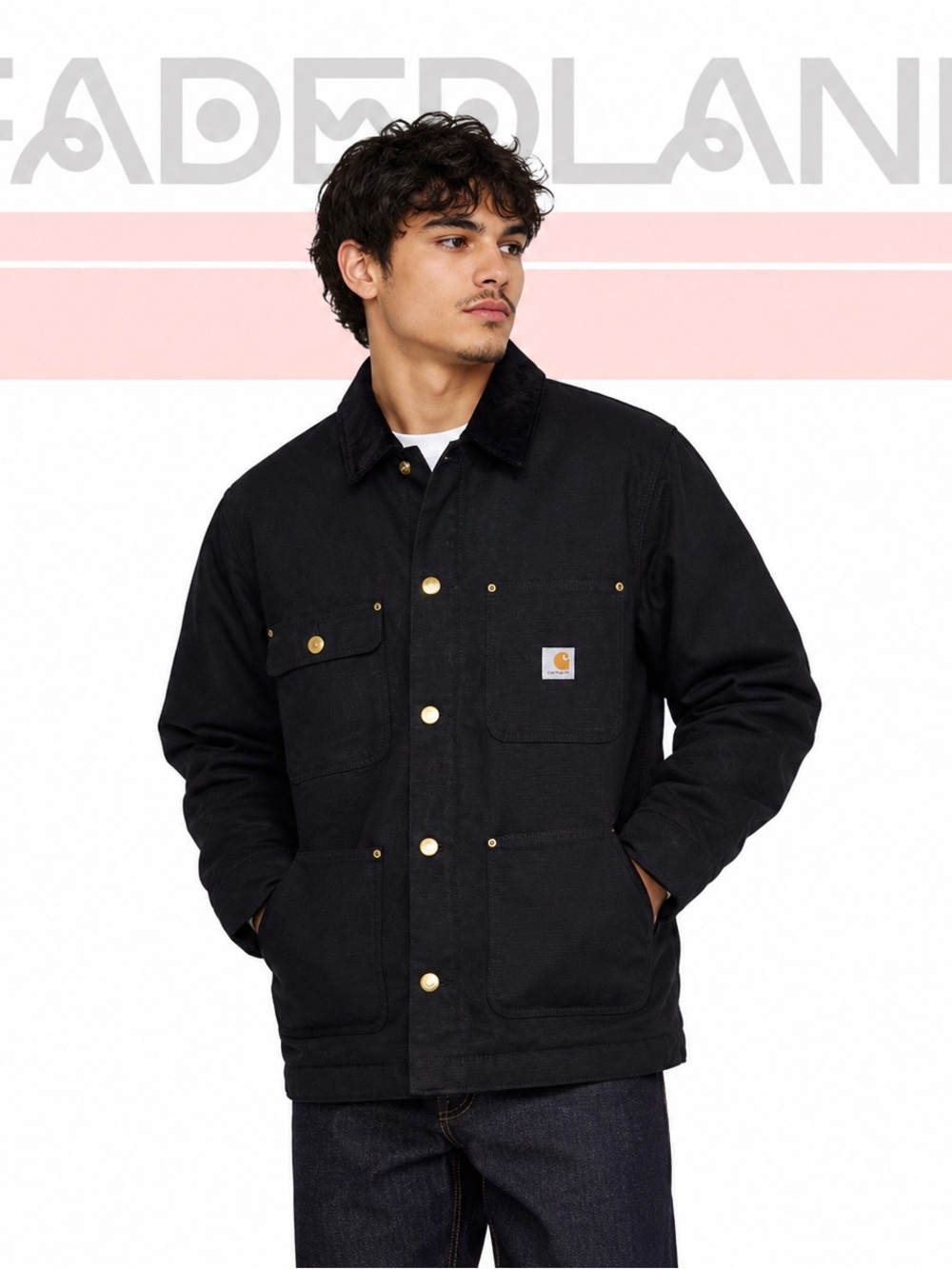 Carhartt Black Rugged Duck Work Jacket with Brass Buttons